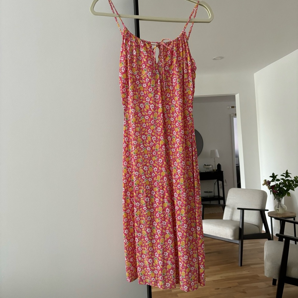 VINTAGE Floral Pink Sundress -SIZE S/M - Picture 7 of 8